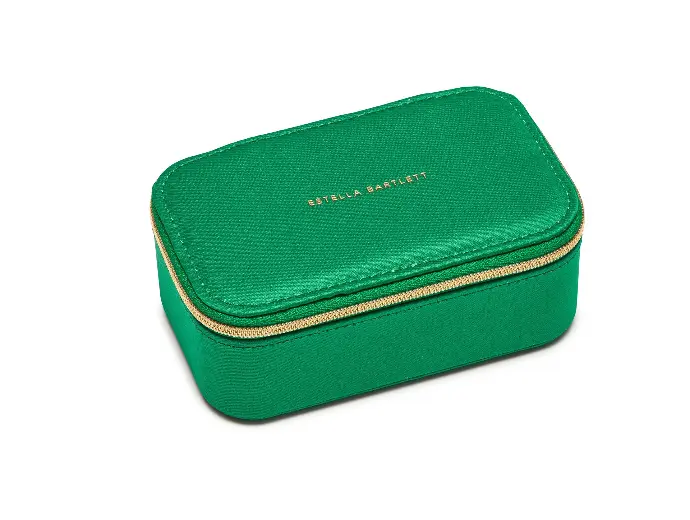 Mini Jewellery Box - Contrast Satin Green