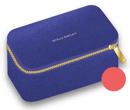 Mini Jewellery Box - Contrast Satin Bright Blue