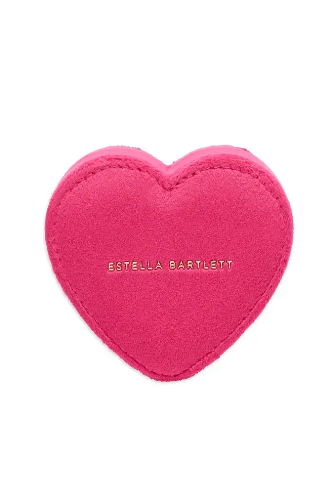 Mini Heart Shape Jewellery Box - Hot Pink Velvet
