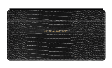 Long Card Purse - Black Croc