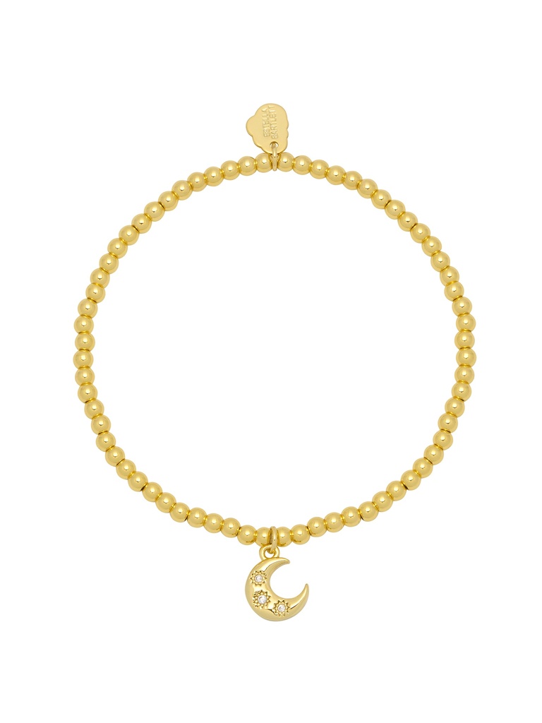 Moon CZ Stretch Sienna Bracelet - Gold Plated