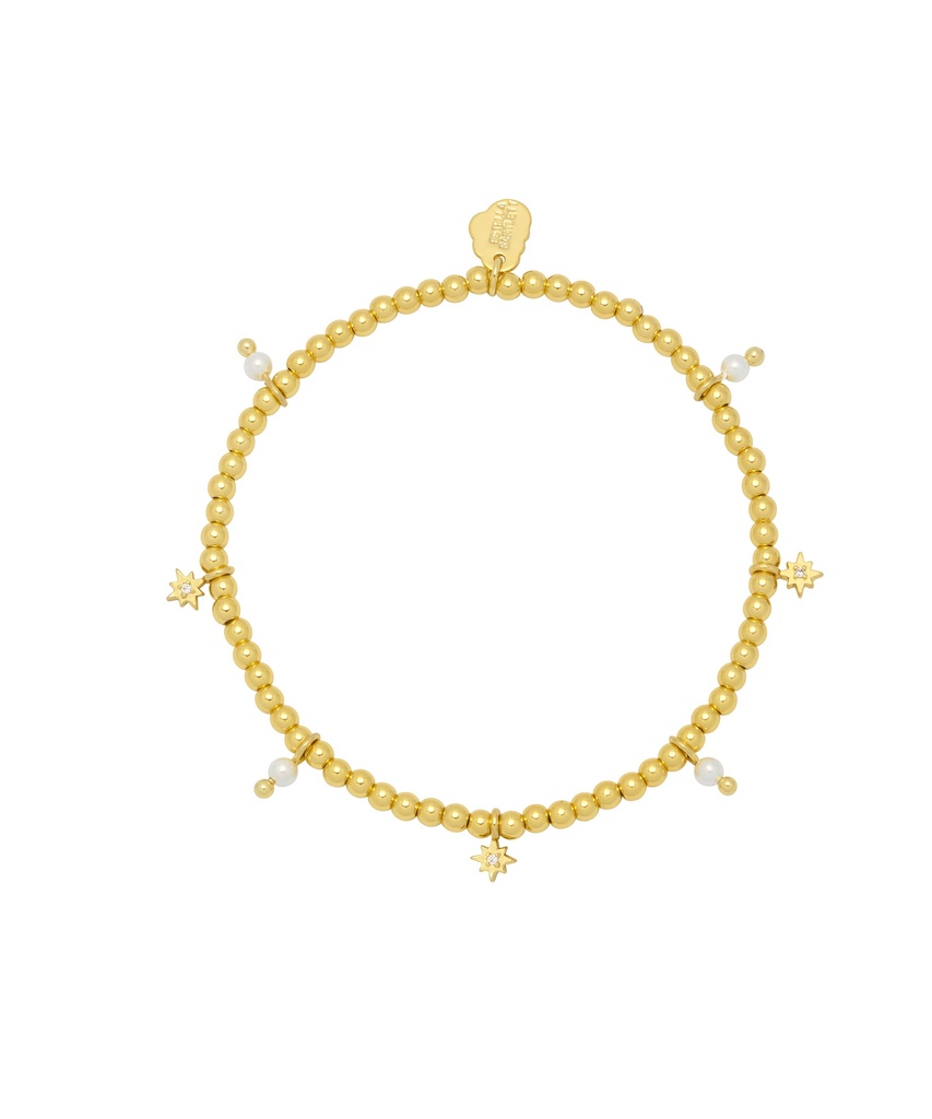 Pearl And Star Multi Bracelet - Gold Plated