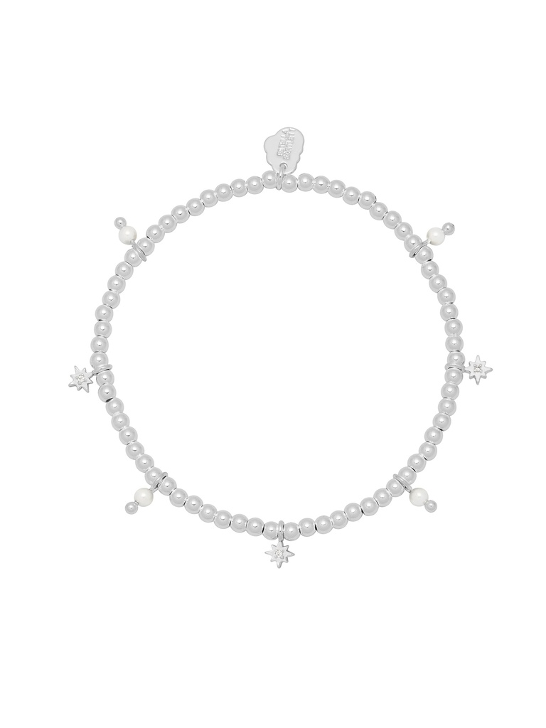 Pearl And Star Multi Bracelet - Silver Plated