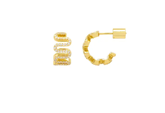 Swirl Hoop Earrings - Gold Plated