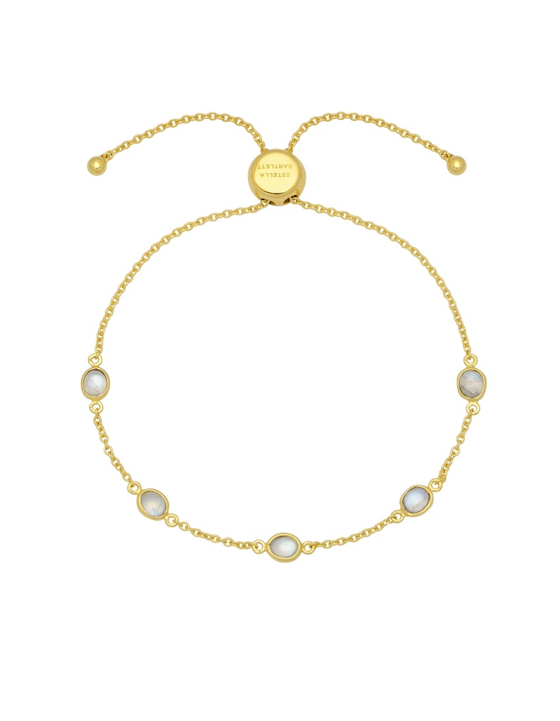 Rainbow Moonstone Pebble Bracelet - Gold Plated