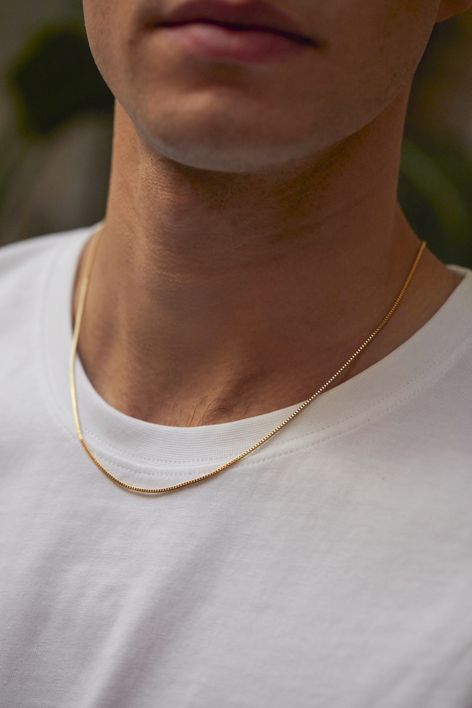 Box Chain 1.2Mm Necklace - Gold Finish