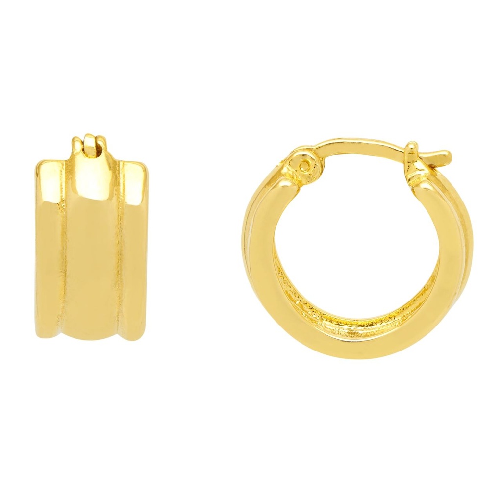 Chunky Textured Hoops - Gold Plated