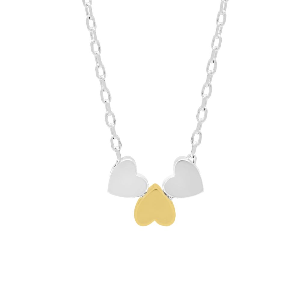 Multi Heart Bead Necklace - Silver Chain