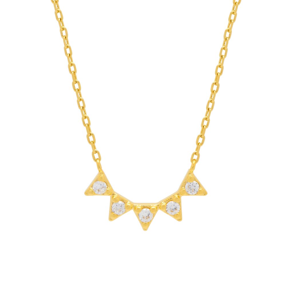 CZ Bunting Necklace - Gold Plated