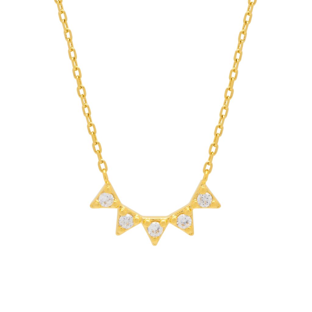 Cz Bunting Necklace - Gold Plated