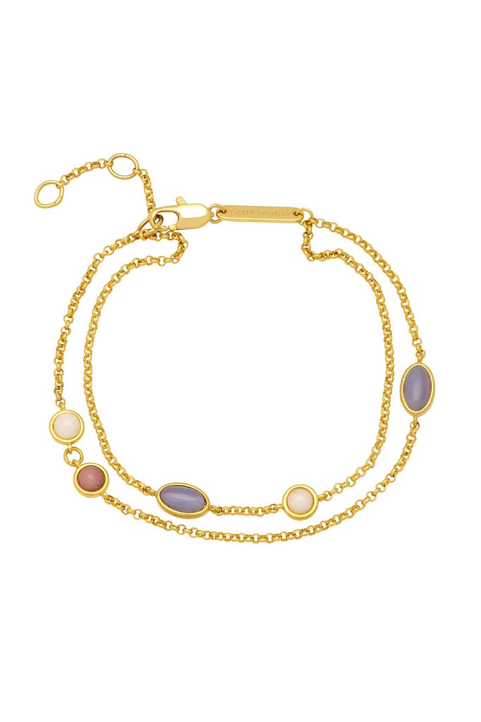 Multi Gemstone Bracelet - Gold Plated