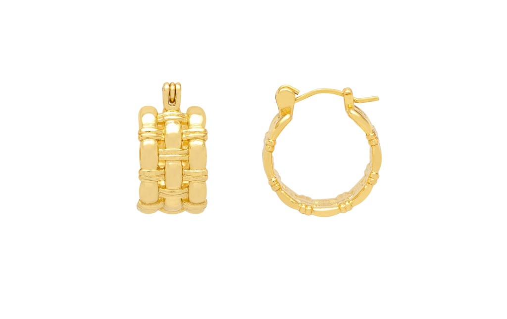 Woven Hoops - Gold Plated