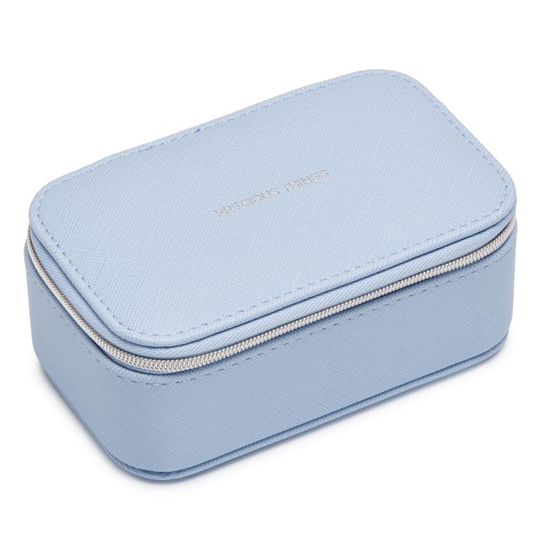 Blue Saffiano Mini Jewellery Box