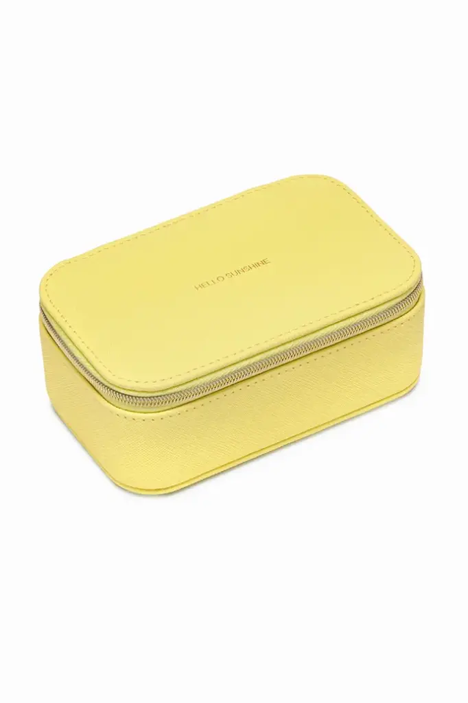 Pale Yellow Saffiano Mini Jewellery Box