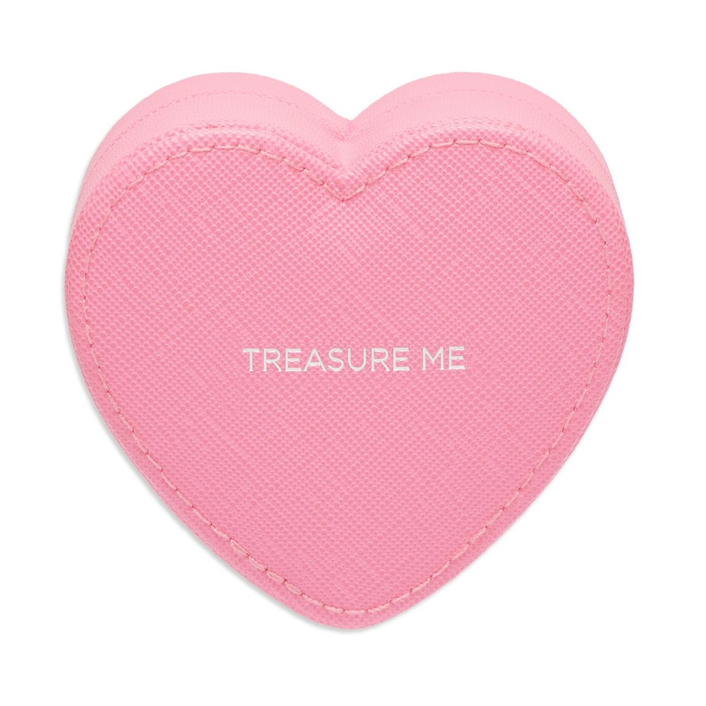 Mini Heart Shaped Jewellery Box - Pink Saffiano 