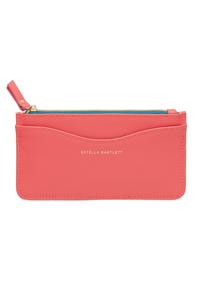 Long Card Purse - Coral