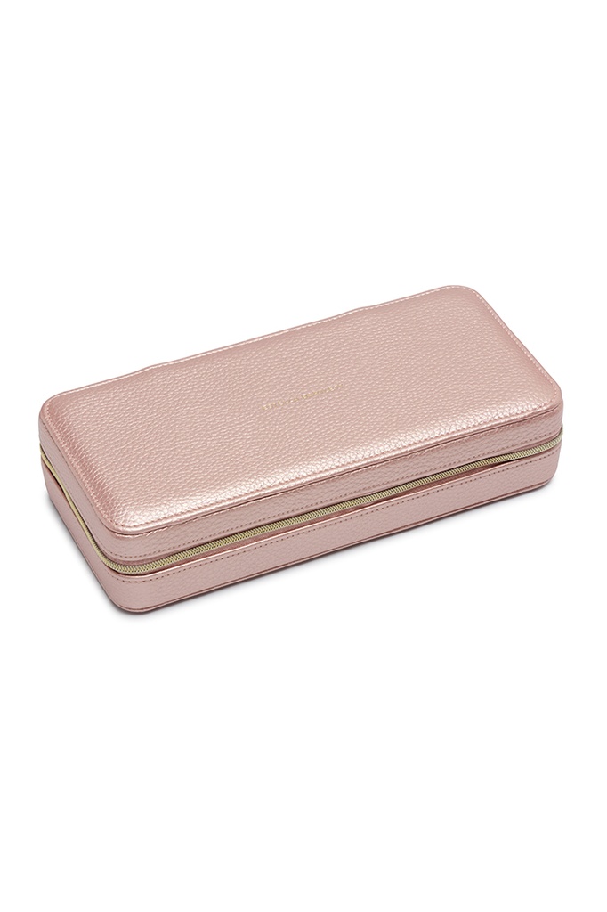 Long Slim Jewellery Box - Metallic Blush