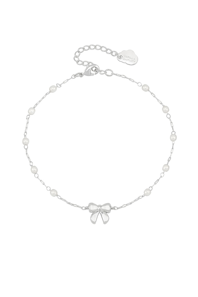 Bow With Pearl Beaded Chain Bracelet