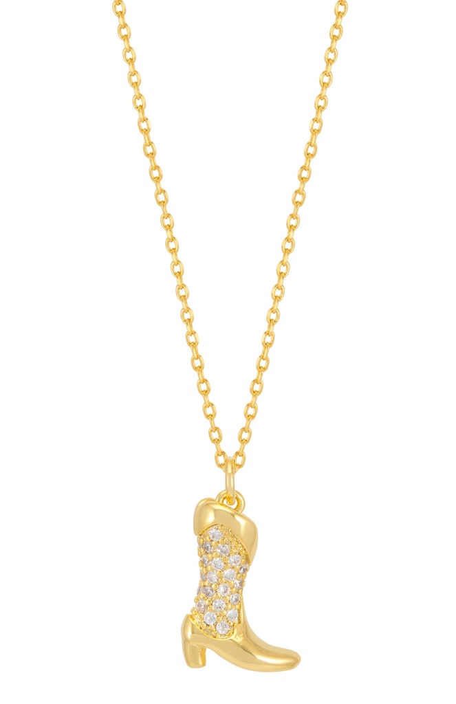 Pave Cowboy Boot Necklace