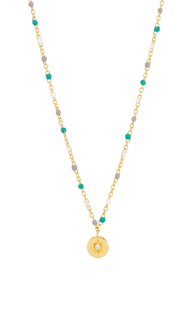 Enamel Beaded Star CZ Necklace