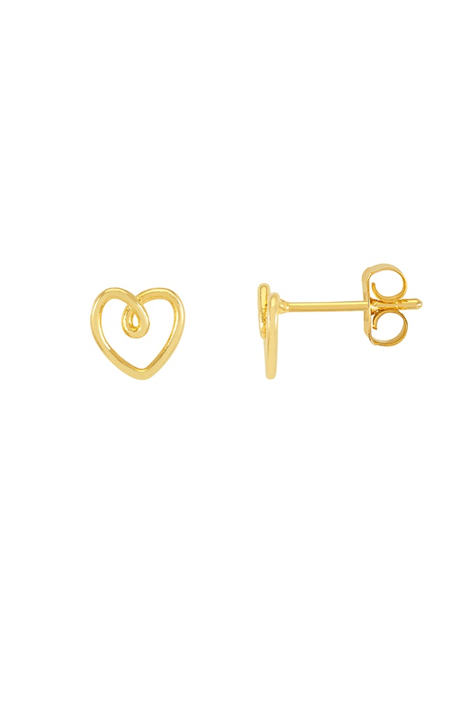 Star And Heart Wire Stud Earrings