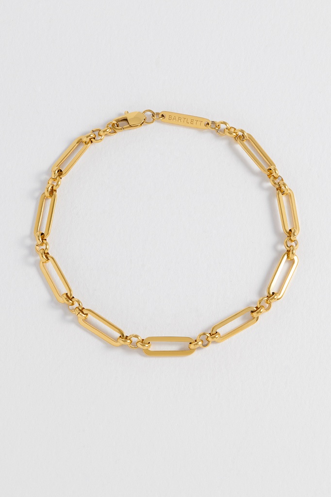 Mixed Paperclip Link Bracelet - Gold Plated