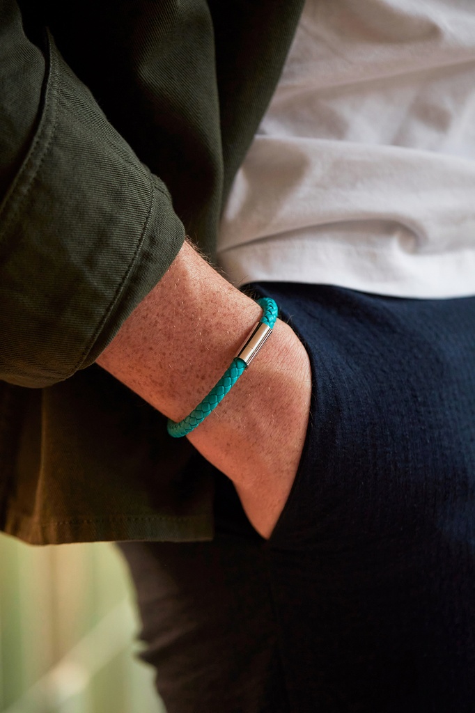 Turquoise Leather Cord Bracelet