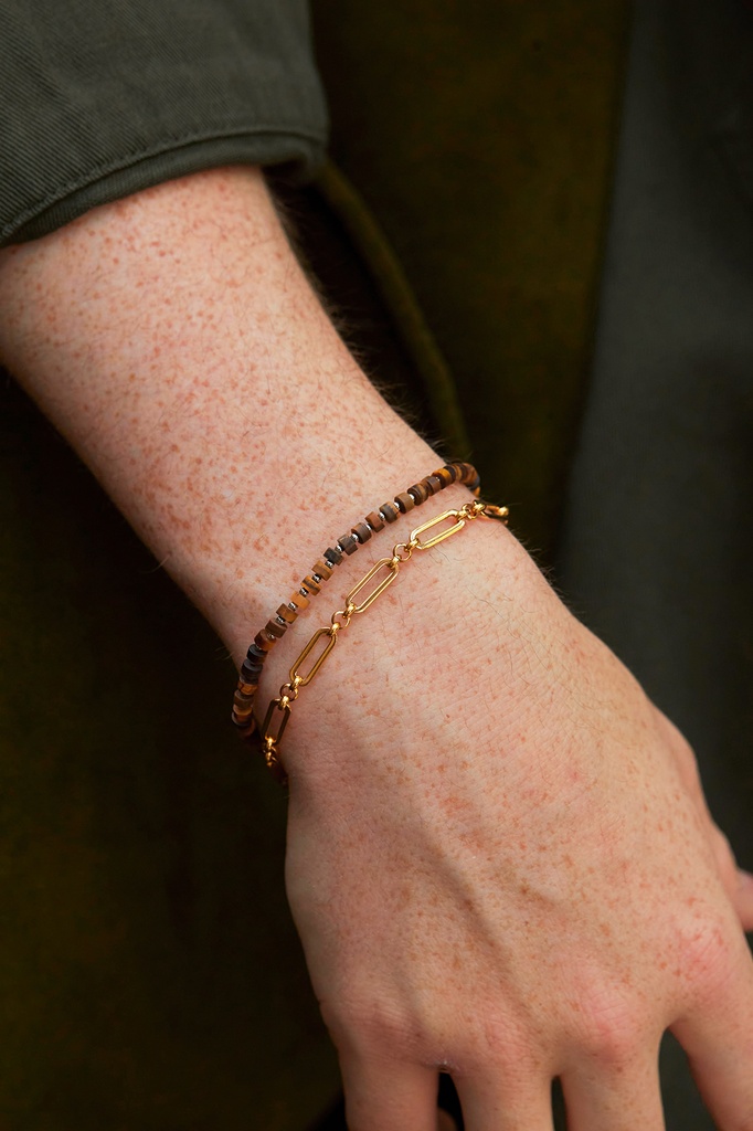 4mm Tigers Eye Cord Adjustable Bracelet