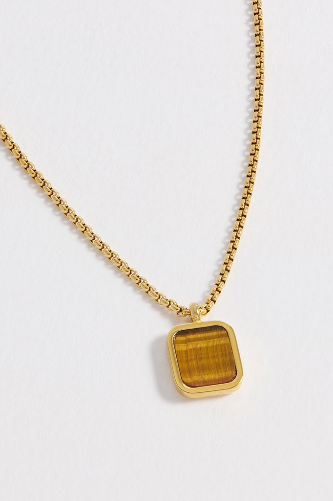 T-Bar Tigers Eye Gemstone Necklace