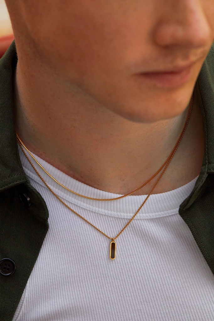 Tigers Eye Tag Necklace