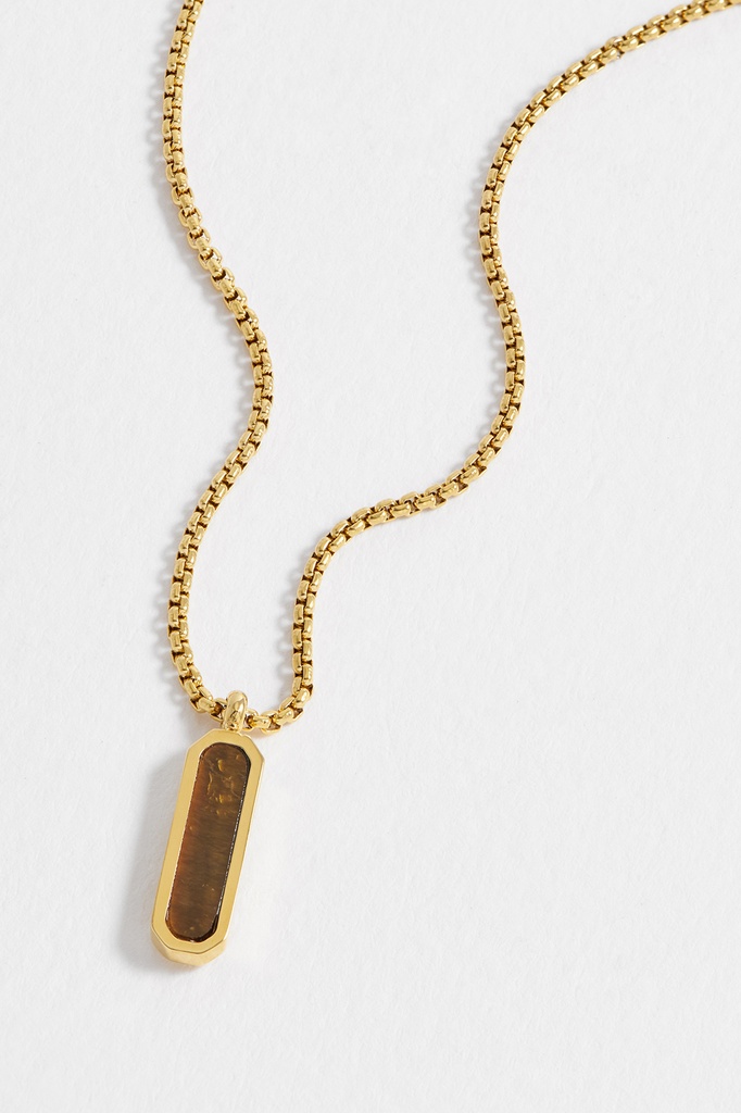 Tigers Eye Tag Necklace