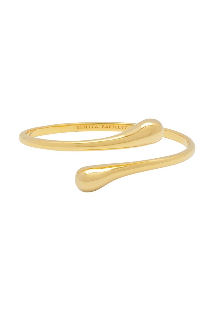 Droplet Open Bangle  - Gold Plated