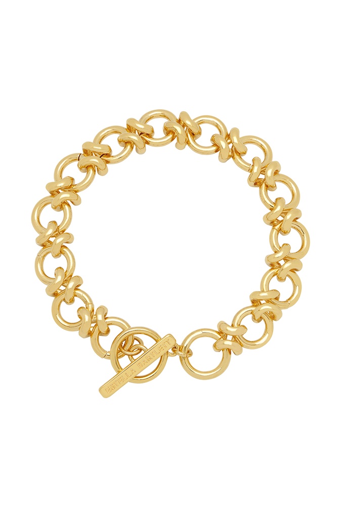 Knot Link Round Chain Bracelet - Gold Plated