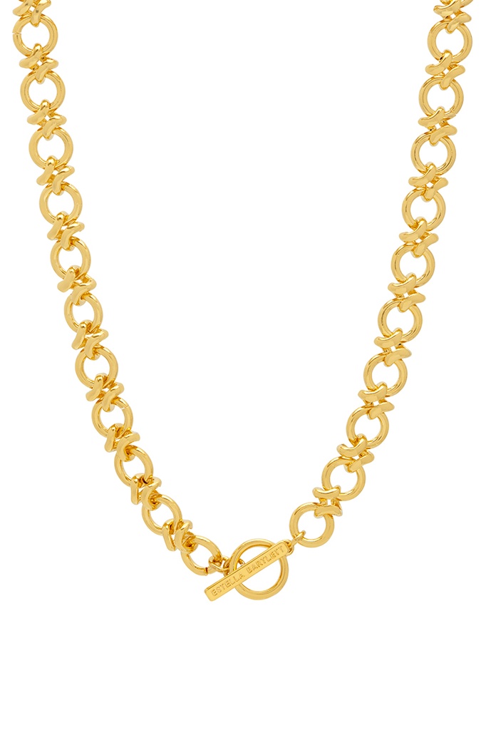 Knot Round Link Necklace - Gold Plated