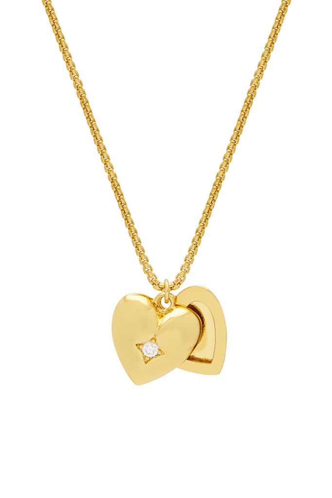 Heart Swivel Locket  Necklace - Gold Plated