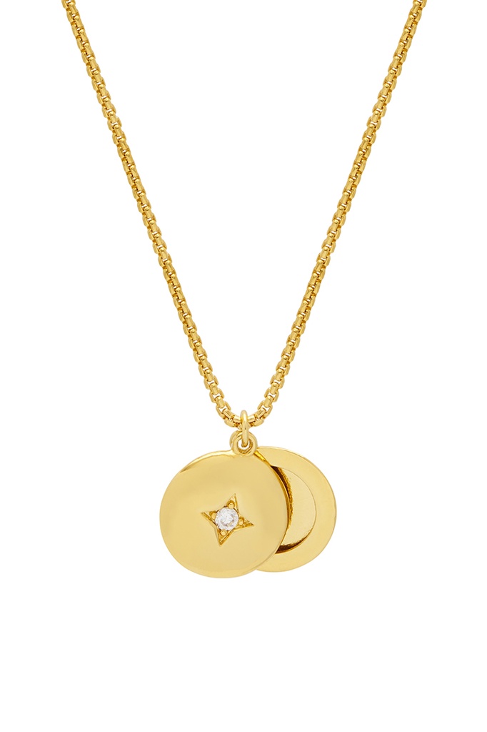 Circle Swivel Locket  Necklace - Gold Plated