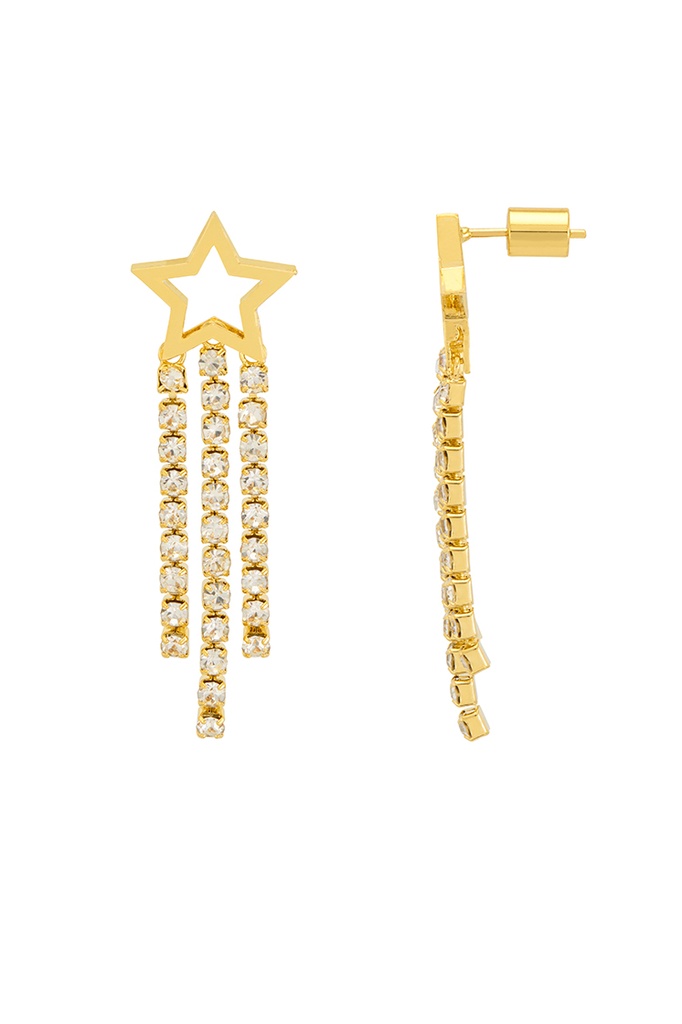 Star Tennis Chain Stud - Gold Plated