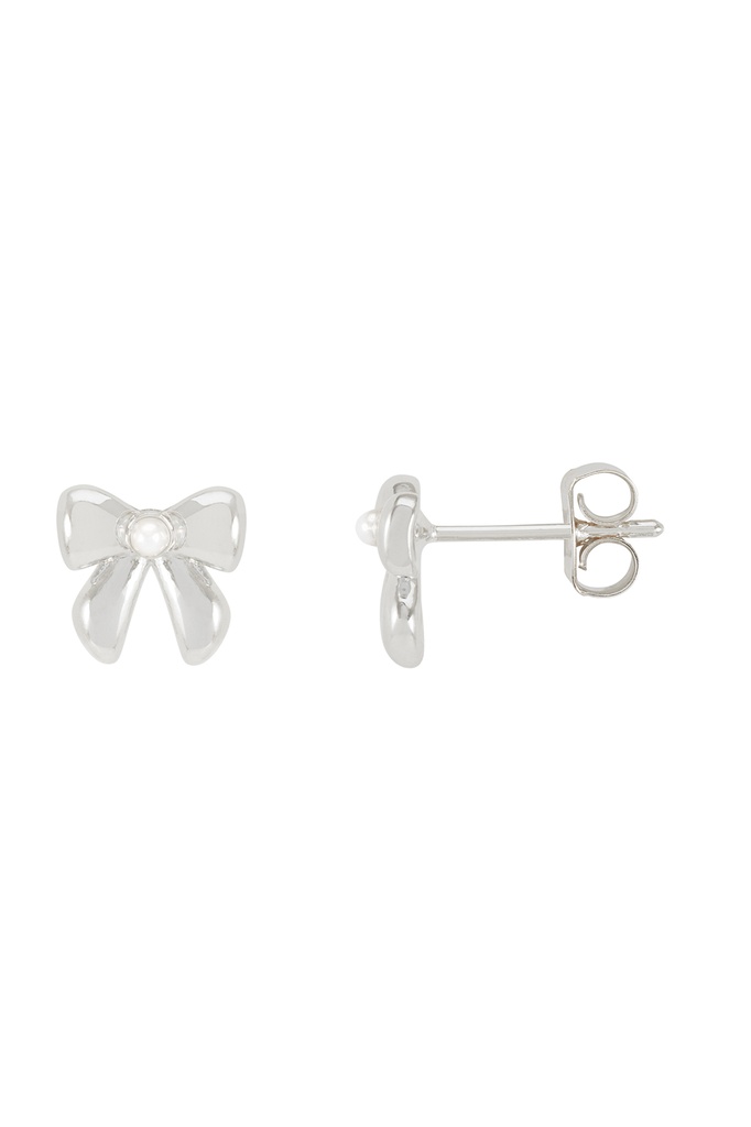 Pearl Bow Stud Earrings