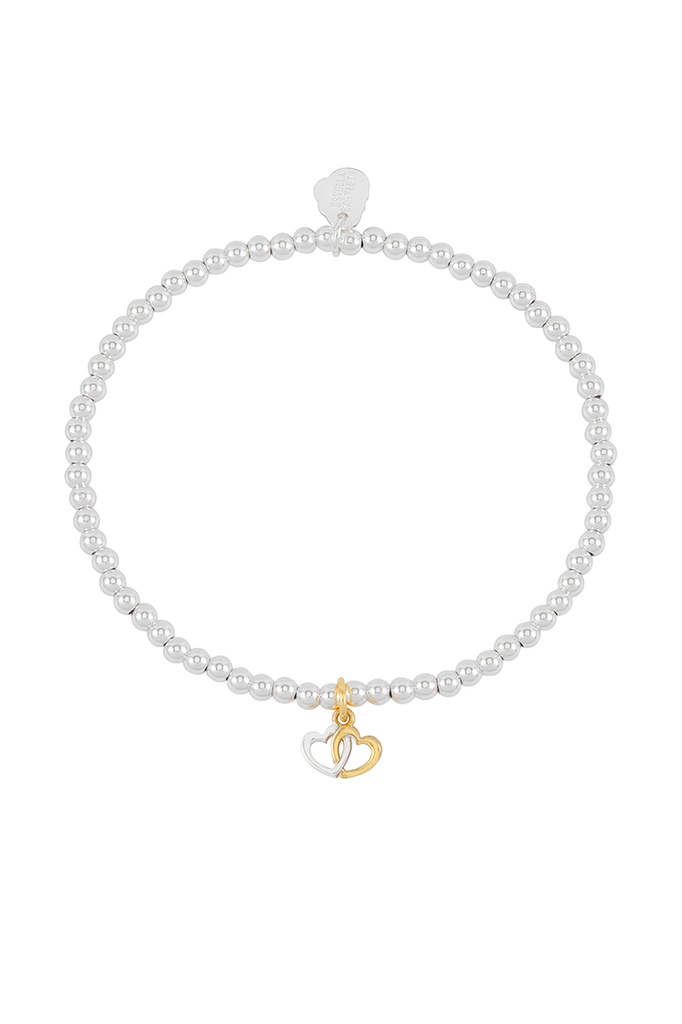 Double Heart Sienna Bracelet - Gold Plated