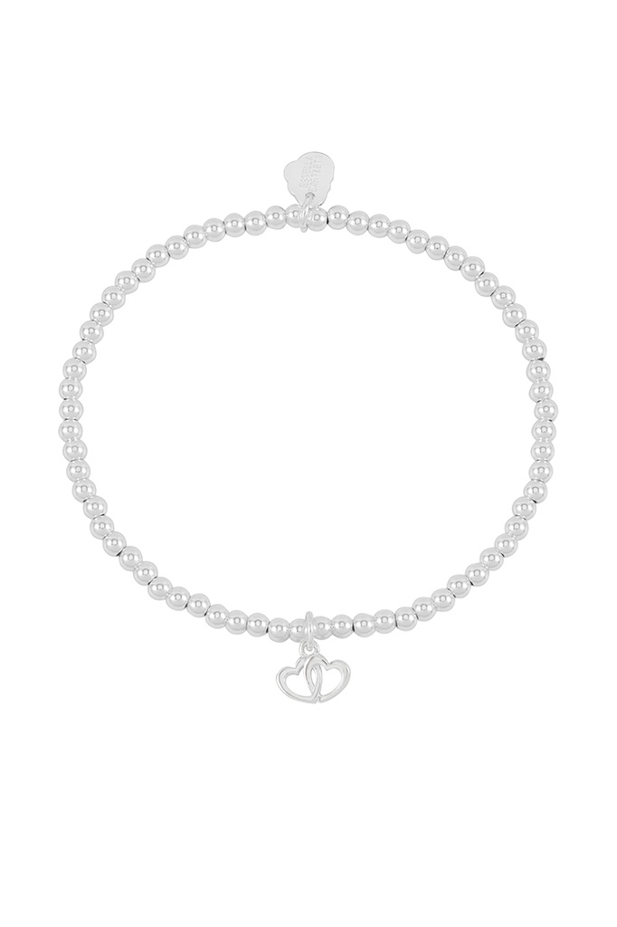 Double Heart Sienna Bracelet - Silver Plated