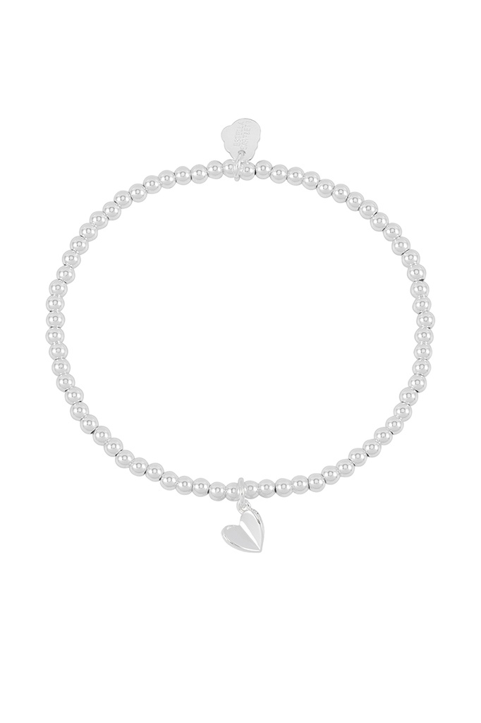 Folded Heart Sienna Bracelet - Silver Plated