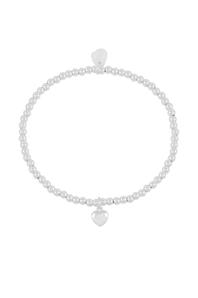 Puffed Heart Sienna Bracelet - Silver Plated