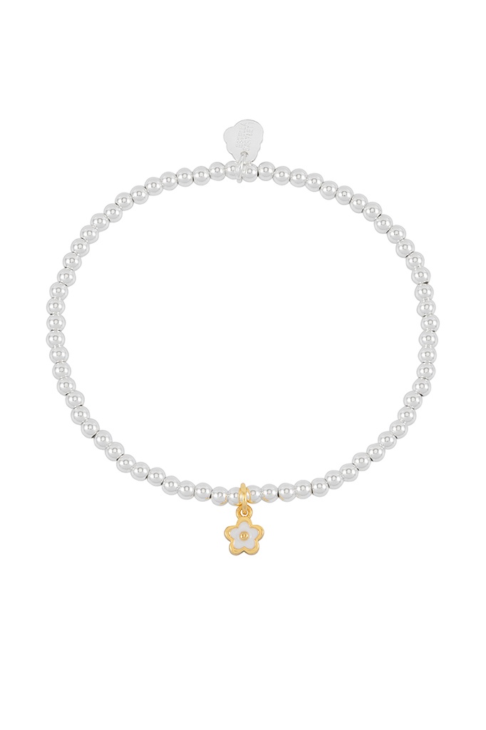 White Flower Sienna Bracelet - Gold Plated