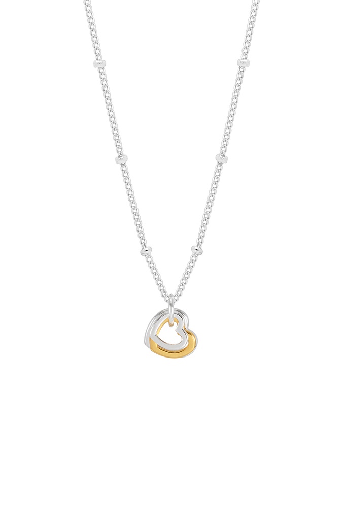 MIXED TRIPLE HEART NECKLACE