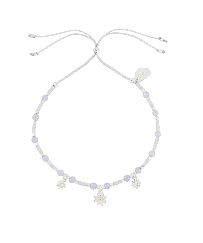 Triple Flower White Enamel Sienna Bracelet