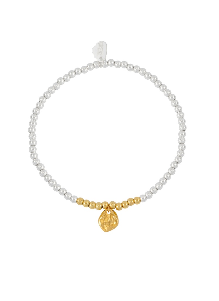 HAMMERED CHARM BEADED BRACELET