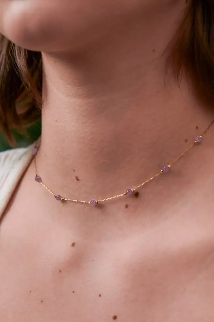 AMETHYST PAPER LINK NECKLACE
