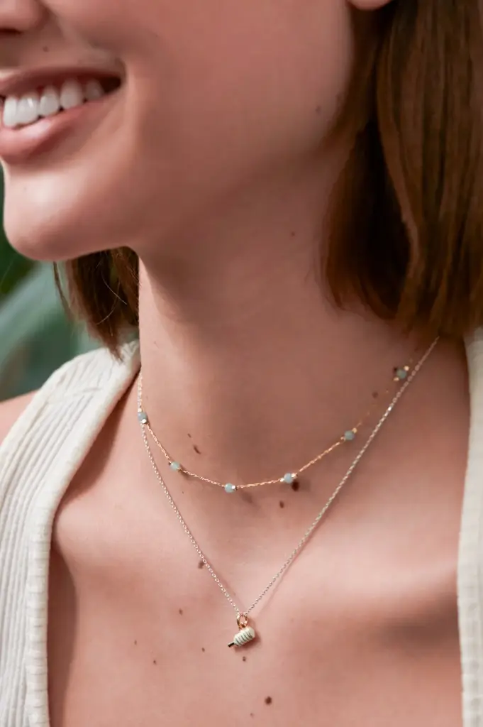 PREHNITE PAPERLINK NECKLACE