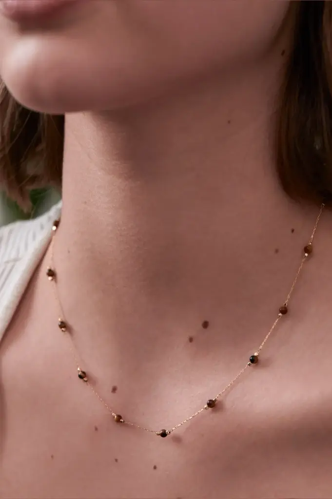 TIGERS EYE PAPERLINK NECKLACE