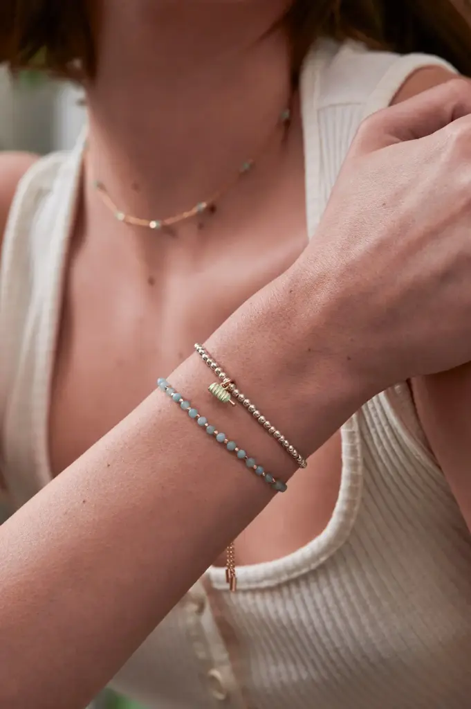 Wellness Amazonite Amelia Bracelet - Gold Plated